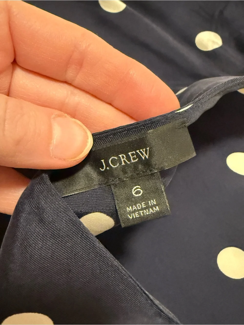 Jcrew Navy Polka Dot Slip Dress - White Dot Print